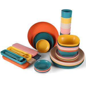 WONDERFUL, 54 Uds., juegos <span class=keywords><strong>de</strong></span> vajilla <span class=keywords><strong>de</strong></span> paja <span class=keywords><strong>de</strong></span> trigo, platos <span class=keywords><strong>de</strong></span> plástico irrompibles, juegos <span class=keywords><strong>de</strong></span> cuencos, cubiertos <span class=keywords><strong>de</strong></span> <span class=keywords><strong>Picnic</strong></span> <span class=keywords><strong>de</strong></span> viaje, juegos <span class=keywords><strong>de</strong></span> cena para <span class=keywords><strong>6</strong></span> <span class=keywords><strong>personas</strong></span> - Product Image 4