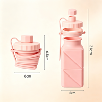 Bouteille d'eau de sport pliable en silicone la plus vendue, 550 ml, sans BPA, anti-fuite, pliable, pour voyage, gym, randonnée, compatible lave-vaisselle et micro-ondes