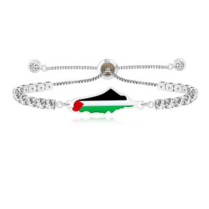 Wholesale 316L Stainless Steel 14k 18k Gold Plated Fashion <b>Bracelets</b> & Bangles Palestine Map <b>Adjustable</b> <b>Bracelet</b> for Women - Product Image 5