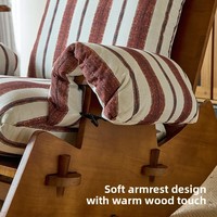 Fauteuil à bascule minimaliste de style rétro en bois massif - Meuble de loisirs multifonctionnel inclinable et inclinable pour le salon