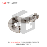 Collecteur d'échappement à haut débit ING pour Mercedes Benz Classe C C180 C200 C260 W206 1.5T avec bouclier thermique Pièces de performance automobile