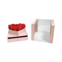 Nouvelle boîte à fleurs en PVC en forme de cœur avec tiroir pour cadeaux