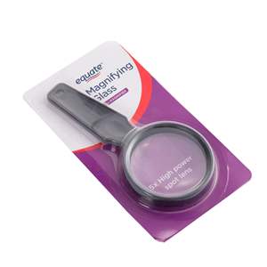 90 मिमी प्लास्टिक हैंडहेल्ड डबल लेंस मैग्निफायर, फ्लैट हैंडल के साथ और हैंगहोल 3x/10x जेब पढ़ने वाला ग्लास - Product Image 5