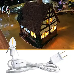 Kebaolong prise standard américaine avec fusible tête de lampe E12 20AWG cordon de lumière de Noël câble de lumière salée
