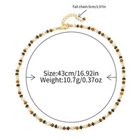 Collier Femme Plaqué Or Véritable 18K, Bijou Tendance en Pierre Précieuse et Ambre