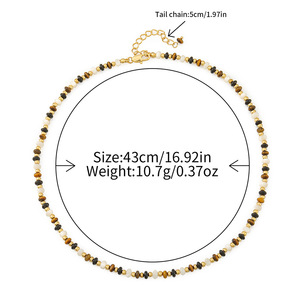 Collana da Donna alla Moda con Pietre Preziose Ambra e <span class=keywords><strong>Gioielli</strong></span> Placcati in Oro Vero 18k - Product Image 6