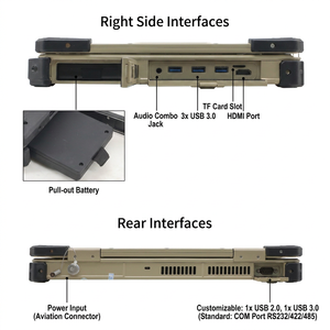 Nouvel ordinateur portable industriel robuste de 15,6 pouces, I7 11390H 1050Ti 4G IP65, résistant à la poussière et à l'eau, station de travail professionnelle en plein air, OEM - Product Image 3