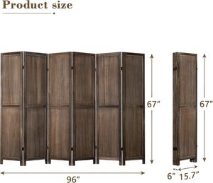 <span class=keywords><strong>Paravent</strong></span> de séparation de pièce 6 panneaux, style <span class=keywords><strong>ancien</strong></span>, avec panneaux pliables réglables à 360°, pour l'intimité dans la chambre, le salon, la terrasse - Product Image 6