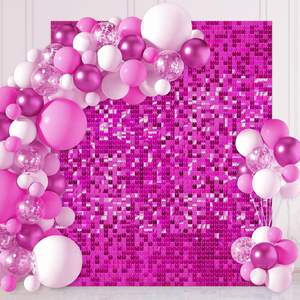 50 piezas rouge rose diamant miroitant mur sequin panneaux de fond <span class=keywords><strong>telon</strong></span> de fondo de lentejuelas - Product Image 1