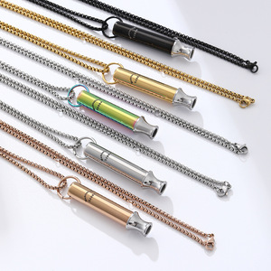 Collar Antiestrés <span class=keywords><strong>Atila</strong></span>, Collar de Respiración Minimalista Personalizado, Respiración Consciente, 528 Hz, Acero Inoxidable Chapado en Titanio - Product Image 6
