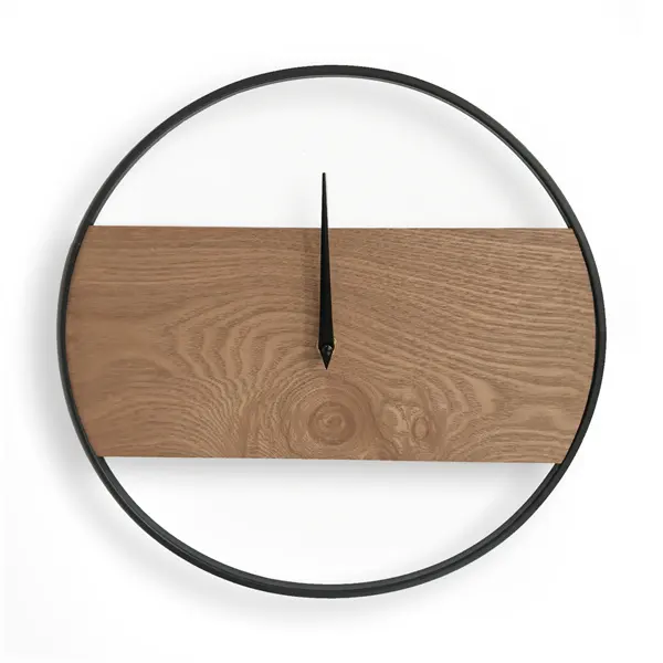 Nordic Style Wandklok Eenvoudig Timer Decor Vers Huis Hout Muur Opknoping Mute Klok