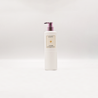 Bouteilles de shampooing cylindriques en PET blanc laiteux avec pompe rose violette, étiquette personnalisée pour salon, hôtel, vente en gros, OEM