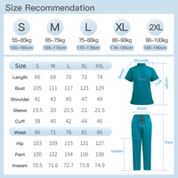 Ensemble de blouses médicales multi-poches avec fermeture éclair, col montant, uniforme avec 6 poches utilitaires pour les professionnels de la santé