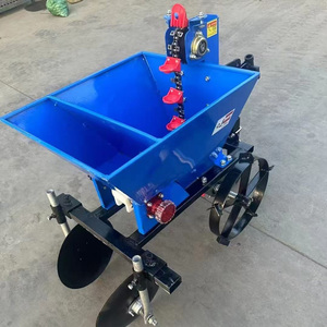 Blue One-Row Potato <b>Planter</b> with Seed Hopper and Dual <b>Wheels</b> for Farm Seeding Planting - Product Image 3