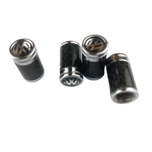 Ensemble de 4 bouchons de valve en fibre de carbone, bouchons de valve universels pour roues de voiture avec logo, en aluminium - Product Image 5