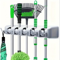 Support mural multifonctionnel en plastique pour balai, serpillière, porte-cartes, crochet et rangement d'outils, idéal pour salle de bain – Approvisionnement direct usine
