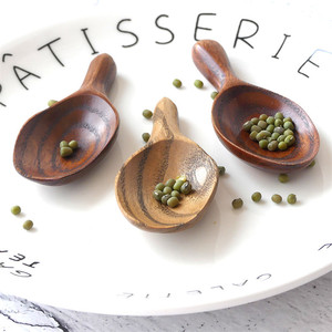 Cucharas de Madera Pequeñas al por Mayor, Cucharas de Té de Madera de Estilo Japonés Creativo con Boca Ancha y Mango Corto - Product Image 2