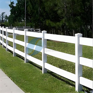 Valla de Rancho de Carreras de Caballos de PVC blanco flexible sólido, Tres rieles, cercado de PVC para carreras, puertas de enrejado, servicio de modelado 3D disponible - Product Image 3