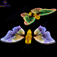 Éclairage paysager décoratif, simulation de dynamique, motif de papillon mobile à LED pour la décoration de jardin et de cour