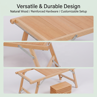 Table de camping portable pliable légère en bambou, équipement de cuisson BBQ extérieur imperméable et durable pour Overlanding et Vanlife