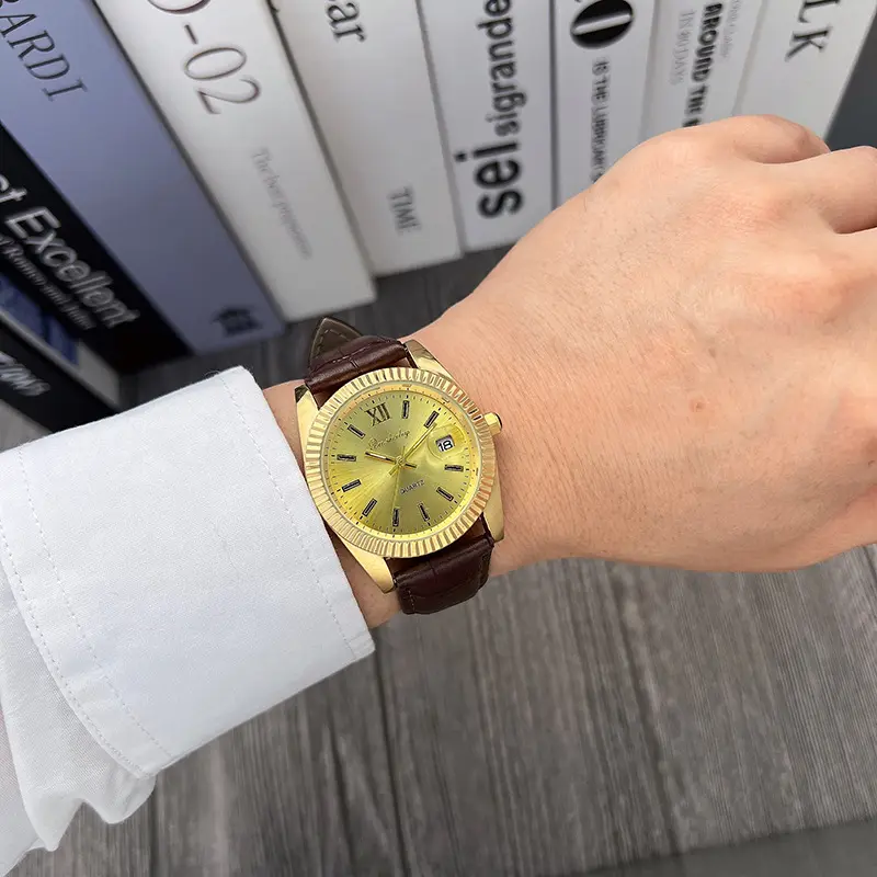 Hot sale classic men's watch men's quartz gold watch women's business neutral watch