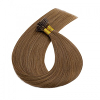Vente en gros 20 pouces russe i-tip Extensions de cheveux humains droits Remy double tirage kératine en vrac Micro perle teint cheveux chinois