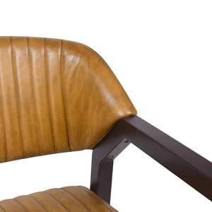 เก้าอี้รับประทานอาหารโครงโลหะสไตล์มินิมอลหุ้มหนัง พร้อมโครงสร้างเสริมความแข็งแรงและเบาะนั่งหนานุ่ม สำหรับใช้ในบ้านและห้องครัว - Product Image 2