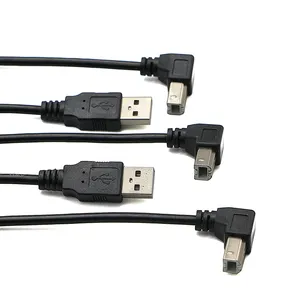 Grosir Pabrik 90 derajat sudut kanan USB A/M ke USB 2.0 B/F aksesoris kabel yang umum digunakan untuk penggunaan Printer komputer