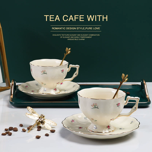Foreign Trade European Style Floral Coffee <b>Cup</b> <b>Set</b> with Ceramic <b>Cups</b> and Plates - Product Image 4