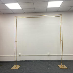 Nouveaux accessoires de fond de mariage arc <span class=keywords><strong>ballon</strong></span> décoration cadre mariage cadre en fer forgé Double-pôle arc arc <span class=keywords><strong>doré</strong></span> - Product Image 3