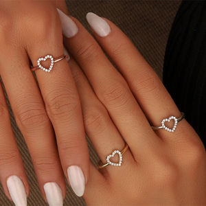 Thin Everyday Heart <strong>Ring</strong> Initial Gift for <strong>Mum</strong> Mom Silver Simple <strong>Rings</strong> - Product Image 1