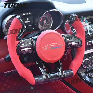 Pour <span class=keywords><strong>Mercedes</strong></span> Benz A C E S G Classe C63 A45 E43 S63 G500 G55 W205 W223 W213 AM-G GT En Fiber De Carbone <span class=keywords><strong>F1</strong></span> <span class=keywords><strong>Volant</strong></span> - Product Image 1