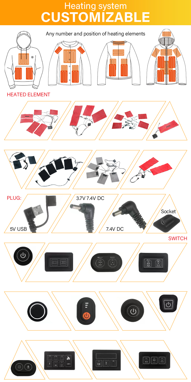 USB Rechargeable Electrical Heating vest Jacket Winter Men jacket Sleeveless Puffer Cotton Jacket Quilted vest