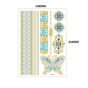 Faux <span class=keywords><strong>bijoux</strong></span> étanche <span class=keywords><strong>tatouage</strong></span> autocollant couleur dorée corps peau temporaire métallique Flash or argent feuille <span class=keywords><strong>tatouage</strong></span> autocollant pour <span class=keywords><strong>femme</strong></span> - Product Image 6