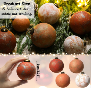 Plastic Christmas Balls <b>Large</b>-sized Rural Retro Neutral Texture Farmhouse Brown Christmas Decorations Bohemian Orange Copper - Product Image 3