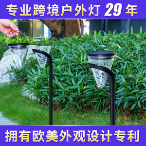 Solar Lawn <b>Lights</b> <b>Led</b> Outdoor Garden Pathway Lighting Water Resistant Plastic Body With <b>Light</b> <b>Sensor</b> For Yard Patio Decoration - Product Image 5
