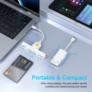 Nhỏ Gọn <span class=keywords><strong>Mini</strong></span> USB C thông minh đầu đọc thẻ Nhà Văn cac DOD EMV iso7816 thuận tiện Đầu đọc thẻ tín dụng - Product Image 3