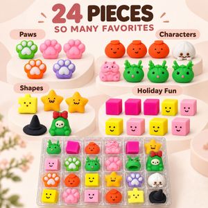 Cross Border Ecommerce Dumpling Squishy Birthday Advent Calendar <b>Blind</b> Box FBA Ready Stock Squeeze Fidget Gift Set Non-Toxic 14+ - Product Image 3