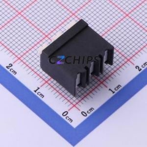 JL212R-50003B01 Spring Terminal Block Bent Lead Through Hole,P=5mm Connector 1x3P 5mm Black Right Angle Insert - Product Image 2