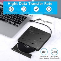 Portable USB Interface Optical Drive 2MB Tray Type CD-RW Burner Writer Player for Laptop Notebook PC Supports DVD-RW TV-Optimal
