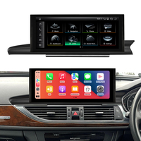 Layar Sentuh Android 14 12,3 inci RHD dengan CarPlay & Auto bawaan untuk GPS Player, untuk Audi A6/A7/A8 2012-2018, Radio USB Plug and Play