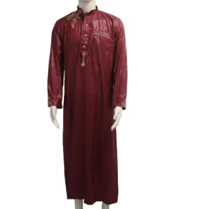 Positive Kostüm Männer Muslimische Roben Dubai Kaftan Islamische Kleidung Arabisches Gebet Eid Kleidung Indischer Naher Osten Jubba Thobe