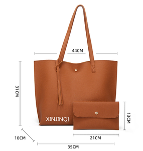 <span class=keywords><strong>Sac</strong></span> en cuir PU de grande capacité pour femmes, fourre-tout léger, doux et uni avec bracelet, offre spéciale, - Product Image 4