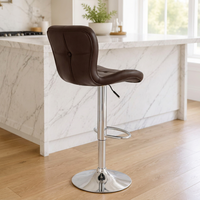 Chaise de bar JOHOOFURNITURE en cuir PU marron chocolat, capitonnée, ergonomique, réglable, vente en gros, Taburesi Bar, comptoir de bar