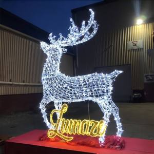 Décorations de Noël illuminées en plein air sur mesure, motifs de famille de rennes grandeur nature, pour les festivals de lumières des zoos et parcs - Product Image 4