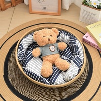 Lit moderne en peluche écologique pour chat et chien avec griffoir en osier toutes saisons en matériau Cattail, rembourrage en polyester, nettoyage facile