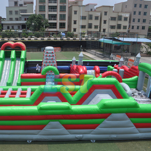 Terrain <span class=keywords><strong>de</strong></span> jeux extérieur commercial bon marché parc gonflable parc d'attractions gonflable parcours du combattant château gonflable avec toboggan pour les enfants - Product Image 3