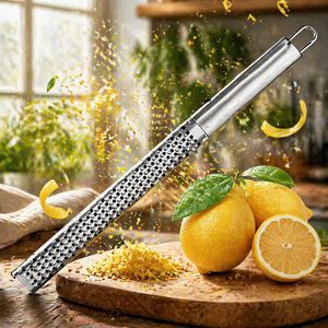 <span class=keywords><strong>Râpe</strong></span> à zester en acier inoxydable 304 pour fromage, zeste de citron et copeaux de chocolat, outil de cuisine antidérapant pour la pâtisserie et la cuisine - Product Image 1