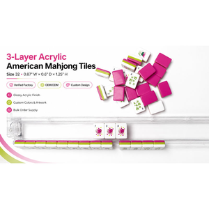Juego de Mahjong Acrílico con Diseño Floral Romántico Personalizado, Regalo para Amantes del Mahjong - Product Image 3