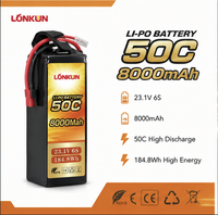 Baterai Semi-solid State Longkun 8S 22.2V 8000mAh 35C untuk Drone RC, Quadcopter, Pesawat Terbang FPV Jarak Jauh